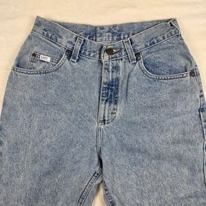 Lee High Waisted Mom Jeans Vintage Womens 9S Light Wash Excellent Tapered Leg